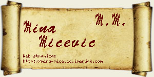 Mina Mićević vizit kartica